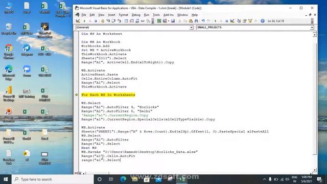 Data Compile using VBA Macros.