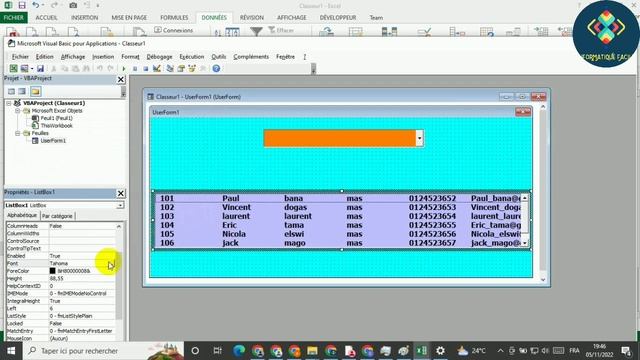 comment lier listbox et combobox VBA excel