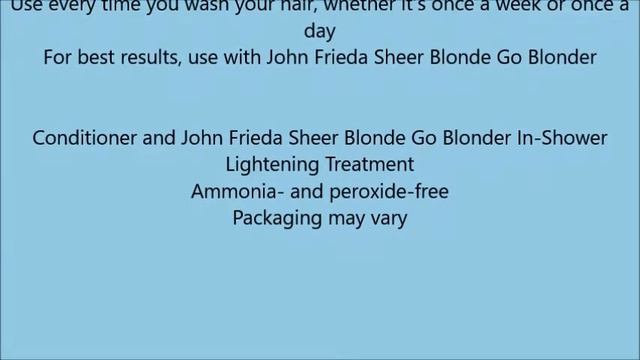 John Frieda Sheer Blonde Go Blonder Lightening Shampoo, 8 3 Ounces