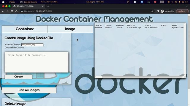 Docker Container Management Web App