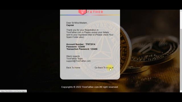 TRON FATHER ,ОТЕЦ ТРОНА. СОВЕРШЕННО НОВЫЙ КОМПАНИЯ КОТОРЫЙ 50 ПАРТНЁР БЕСПЛАТНО ДАЮТ.ПРИСОЕДИНЯЙТЕС