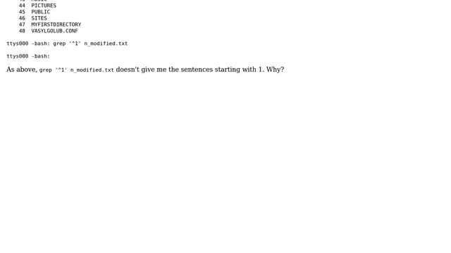 Unix & Linux: grep command. '^1' won't work (2 Solutions!!)