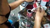 tutorial oplos cat pajero warna merah marun #catduco #catducokramat #rizkypaint #mixingcolors