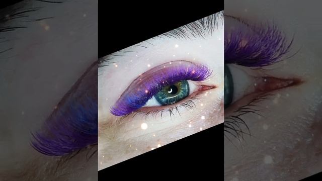 наращивание ресниц, цветные ресницы