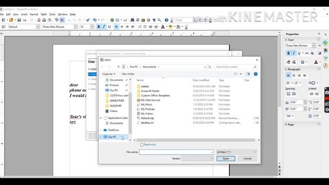 Mail Merge in Open office