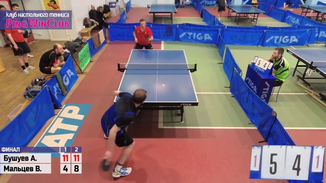 02.04.19 🏓 Бушуев А. 🆚 Мальцев В. ( ФИНАЛ ) клуб настольного тенниса PingWinClub