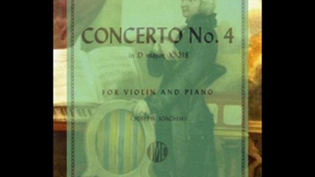 Mozart Violin Concerto No 4 in D, K 218 2mv piano accompaniment