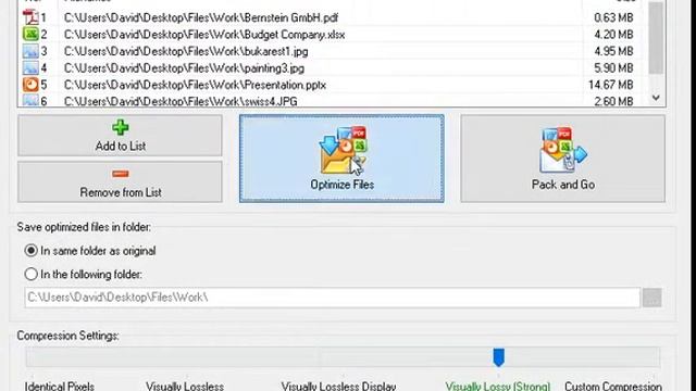 Every kind of file can be compressed PDF, PowerPoint, Photo with the FILEminimizer solution