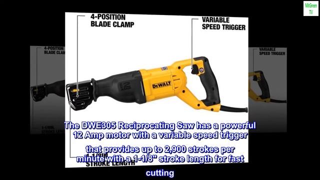 DEWALT Reciprocating Saw, Corded, 12-Amp (DWE305)