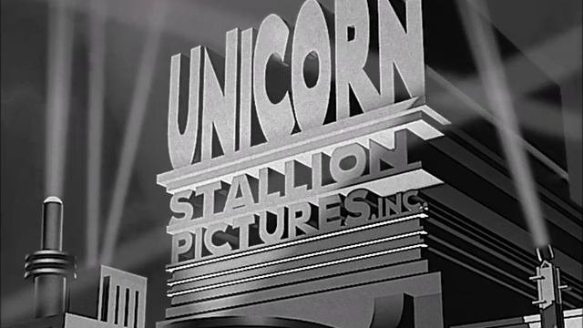 Unicorn Stallion Pictures Inc. logo 1934-1936 Black and White version
