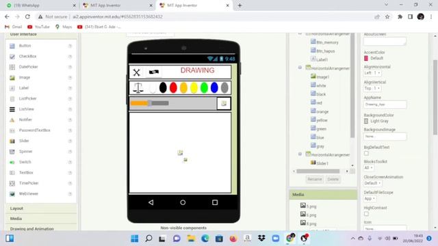 MIT App invertor Canvas & Drawing Hifdzi Ali 2070231001