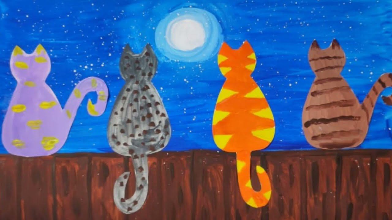 Cats on the fence, children's craft