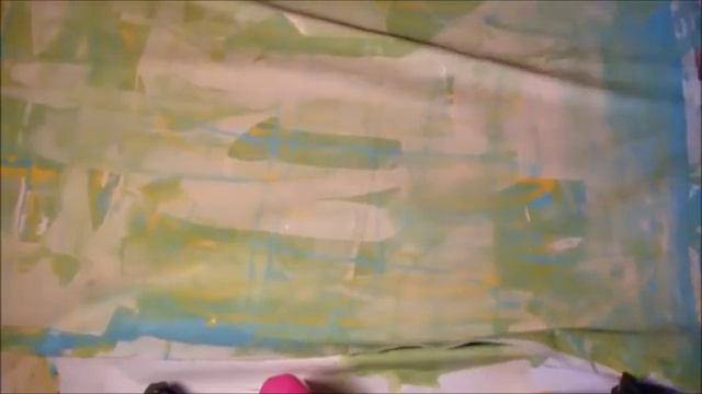 Mixed Media on  an Old Sheet