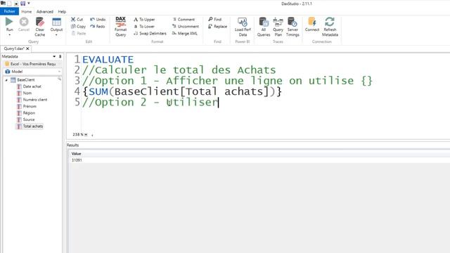 DAX Studio  - Mes Premières Requêtes dans Dax Studio