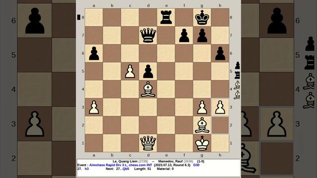 Le, Quang Liem vs Mamedov, Rauf | Aimchess Rapid Div 3 L 2023, chess com INT R6.3