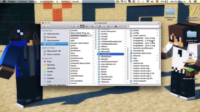 como encontrar las fotos de Minecraft-mac
