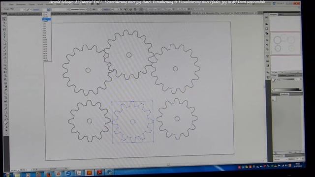 Ai Tutorial Teil I,  Vectorisierung einer jpg Datei, Extrahierung & Visualisierung eines Pfades, jp