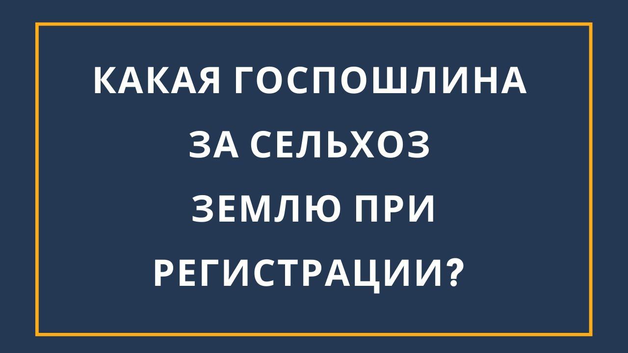 Какая госпошлина за землю сельскохозяйственного назначения?