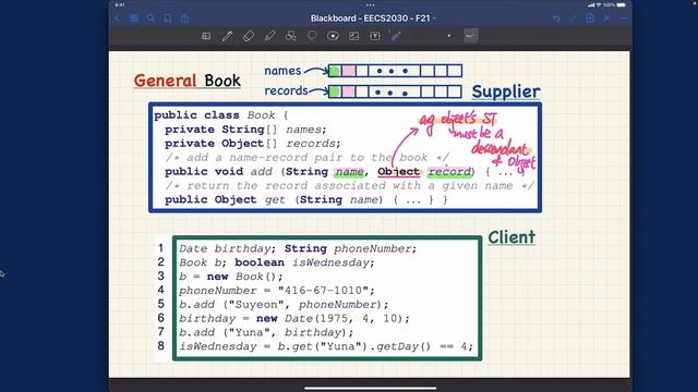 [HD] EECS2030 F21 - Lecture 7 - Part A1 - Generics: A General Book and Exercise
