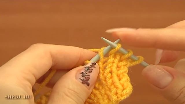 How To Knit Strawberry Stitch Pattern Урок 13 Узор спицами ягодка