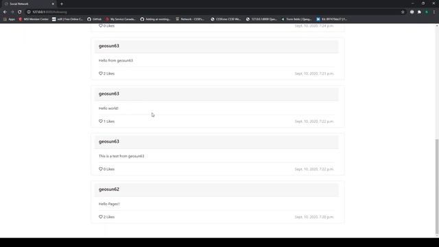 CS50W - Social Network Project