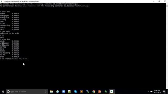 Create Database In Mongodb