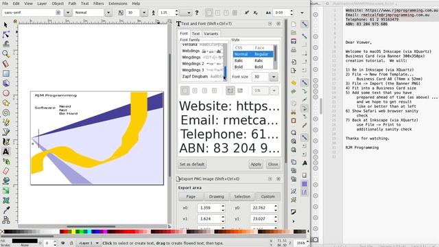 Inkscape Business Card