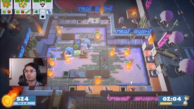 Overcooked! 2 - Game+ Stage 1-6 4-star Solo