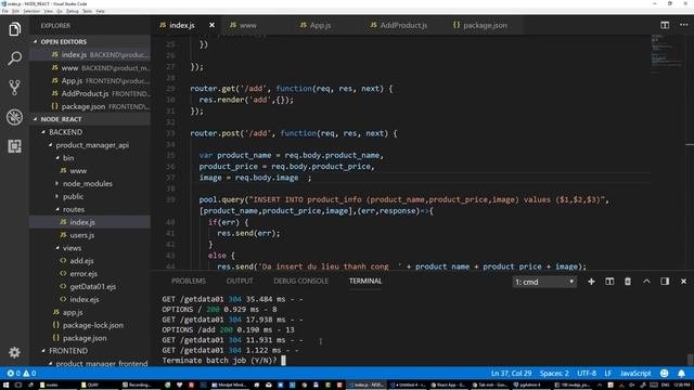 Bài 169 Setup proxy cho kết nối riêng của backend và frontend