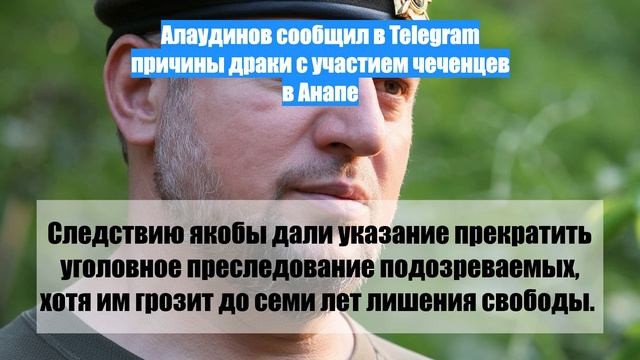 Алаудинов сообщил в Telegram причины драки с участием чеченцев в Анапе