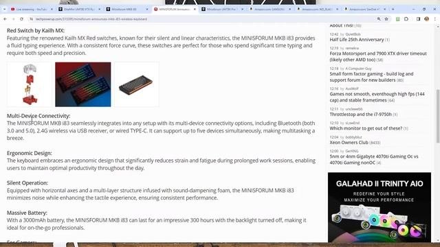 LIVE - Minisforum Elitemini UM780XTX Mini PC Unboxing Tutorial and MKB i83 Mechanical Keyboard