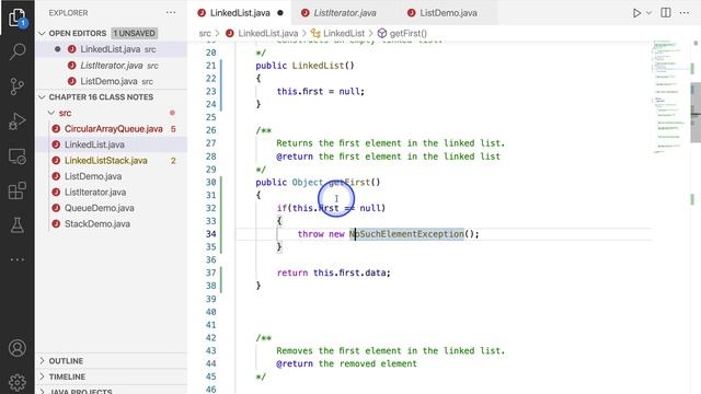 Software Engineering Data Structures 02.17: LinkedList Implementationj