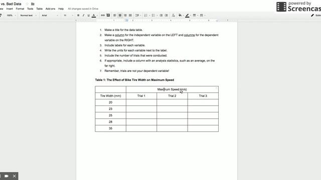 How to Make a Good Looking Data Table Google Docs