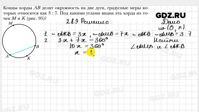 № 289 - Геометрия 8 класс Мерзляк