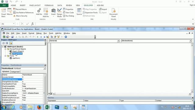 how to create splash screen in excel