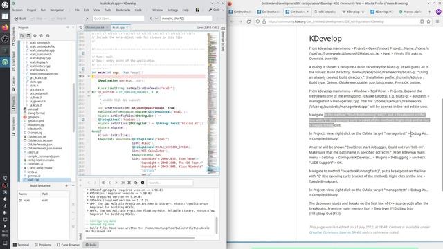 KDevelop IDE - How to debug - August 2022 - fb39228b