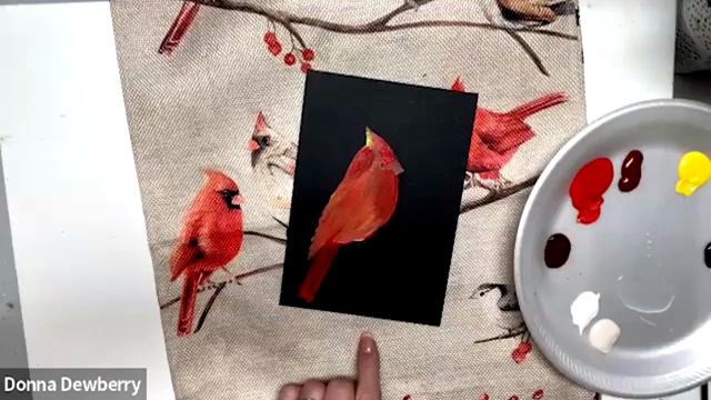 Learn to Paint One Stroke Relax and Paint With Donna - Cardinal From Fabric Donna Dewberry 2023