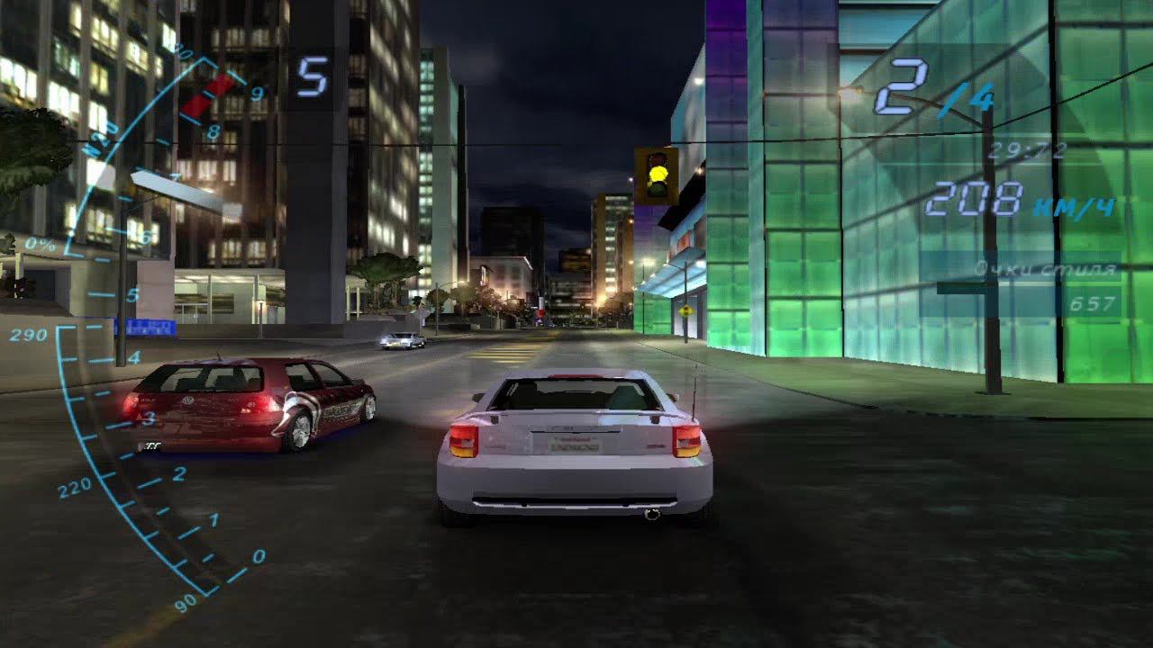 133) NFS Underground Drag Racing Celica vs Golf GTI vs Neon vs Golf GTI Драг-рейсинг