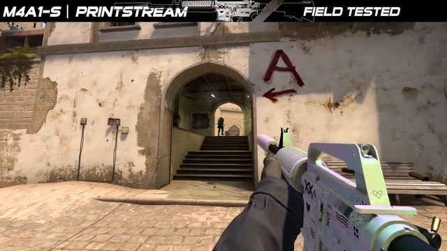 CSGO M4A1-S  Printstream - Skin showcase and gameplay all floatswear 4K60FPS