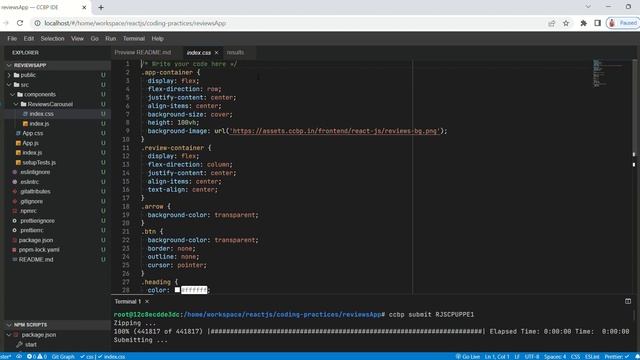 React JS  Coding Practice  15  Reviews App  NXT WAVE
