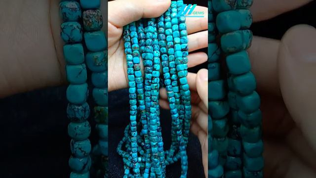 Natural turquoise square-shape beads size 6mm full strand 16inch 20240524-04-08