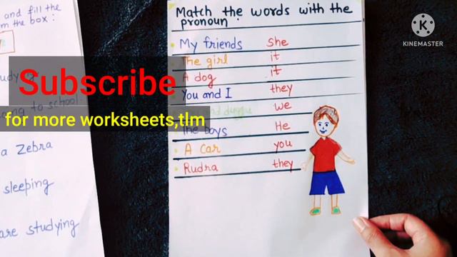 Pronoun worksheets/Activity/easy and creative/class ukg 1, 2,Nanhe Kids