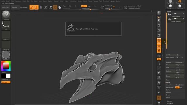 Урок 16. Объединяем подобъекты в ZBrush.