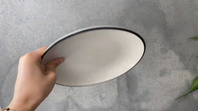Тарелка керамическая с чёрной окантовкой