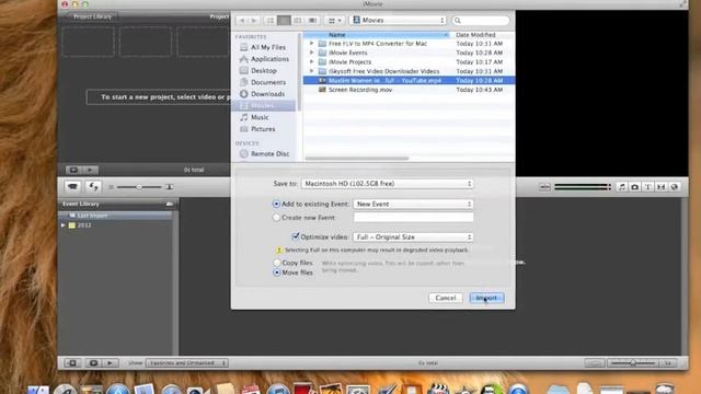 iMovie error, can't upload mp4 Funny Cats Macbook Air
