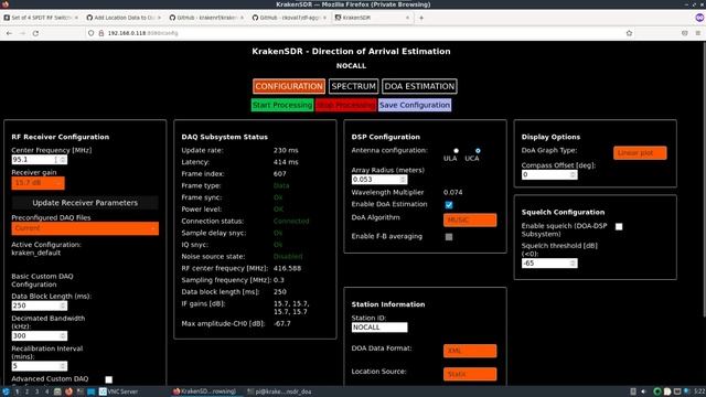 DragonOS Focal KrakenSDR Software Setup and Connection w/ DF-Aggregator (KerberosSDR, Pi4)