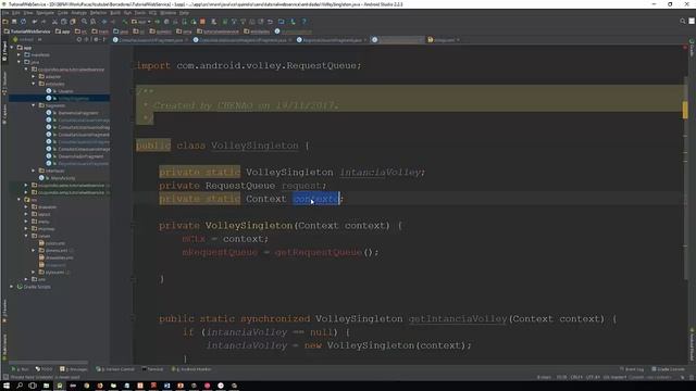 113. Part 21. Como usar el patrón Singleton con Volley en Android - BD remota en Android con Volley