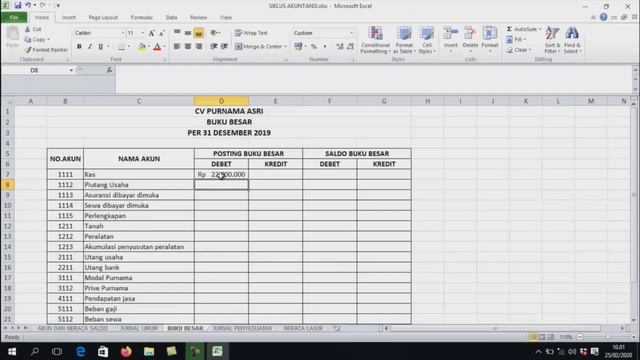 Membuat Aplikasi Buku Besar Menggunakan Spreadsheet/Excel #03