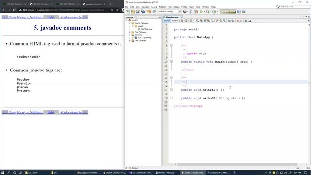3.1 Java packages, javadoc comments and tags