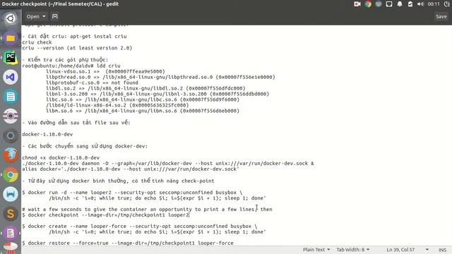 docker checkpoint testing